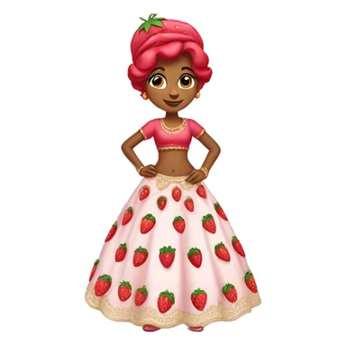 strawberry shortcake in a lehenga  sticker