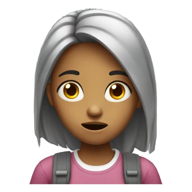 Girl stressed about school  sticker