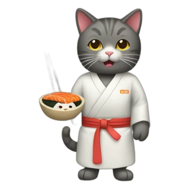 cat Sushi master sticker