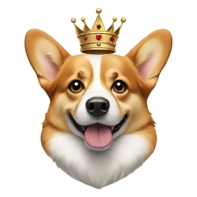 A corgi with a crown sticker