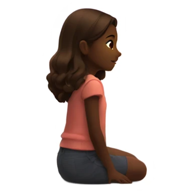 Girl watching sunset outdoors sticker