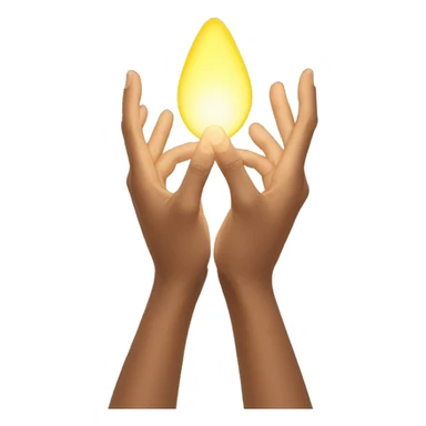  Two hands touching, radiating light sticker