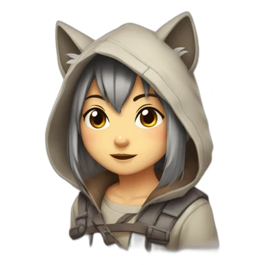 Cara de mapache estilo anime sticker