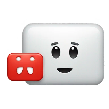 red rectangle with rounded edges emotion of surprise sticker