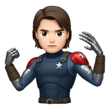 Winter soldier with metal arm sticker
