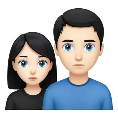 girl black hair ignore boy blond hair sticker