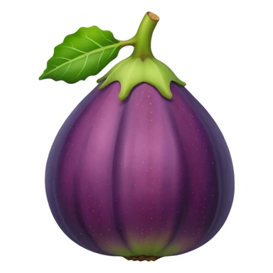 whole fig fruit emoji, purple and green sticker