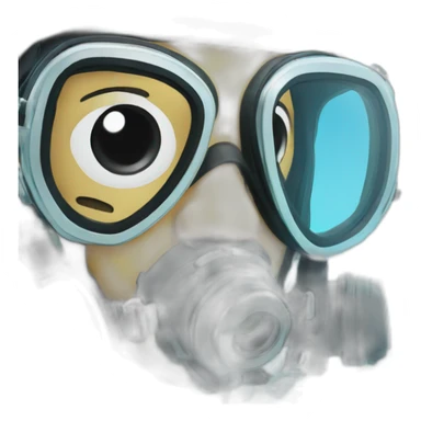 scuba diver face in the sea sticker