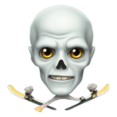 Voldemort on skis sticker