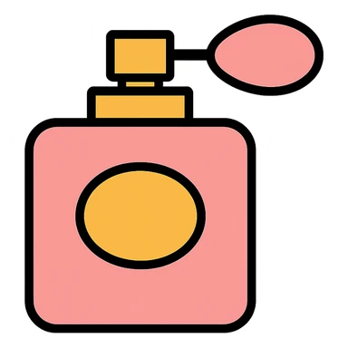 pink perfume bottle icon with color outline sticker