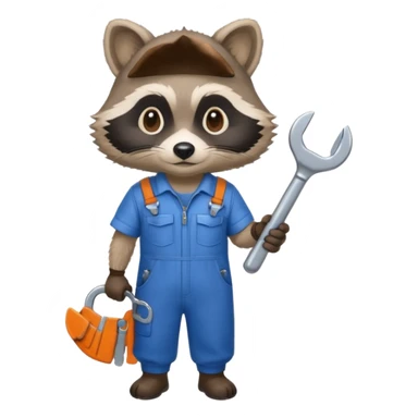 raccoon mechanic sticker