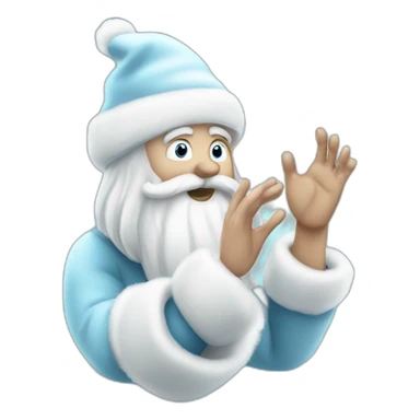 cool Father Frost hands Rock sign sticker