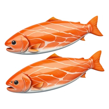 create a  half cut Slice of Salmon

Camera angle: slightly elevated top-down view with a gentle bird’s-eye perspective (about 15–20°), identical perspective and scaled do not add anything  on plate only the slice of salmon  sticker