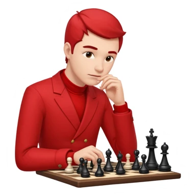 man chess players in red outfits sticker