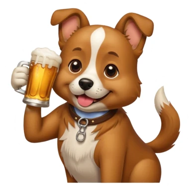 Dog dirnk beer sticker