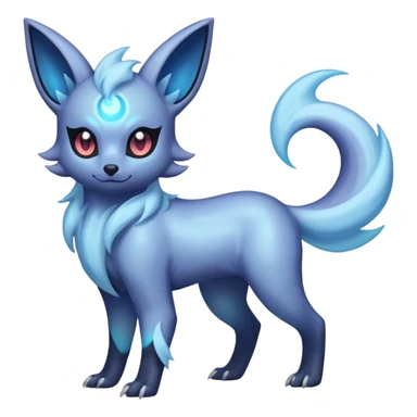 Pastel Shiny Iridescent Bioluminescent Transparent Absol-Zorua-Umbreon-fusion (full body) sticker