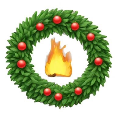 Christmas wreath over fireplace  sticker