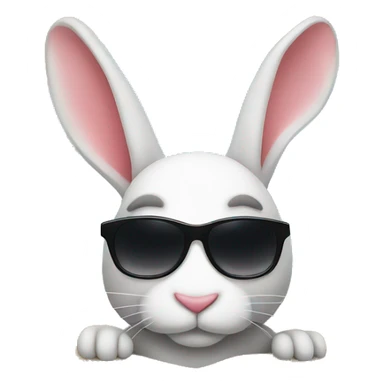 sunglasses rabbit lays on beach sticker
