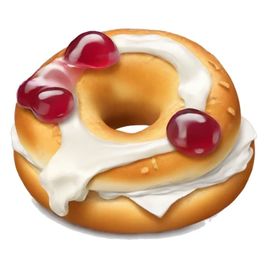 Bagel with cream cheese and jelly inside sticker