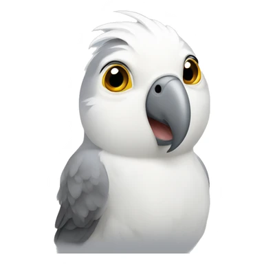 White and grey cockatiel sticker