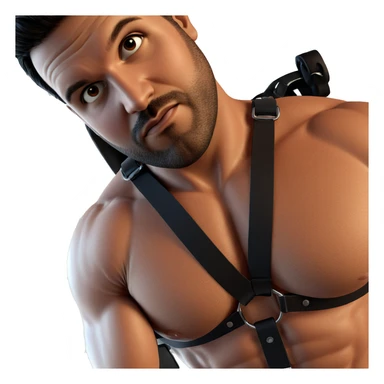 muscular male in harness sticker