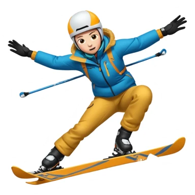 A skier crashing sticker