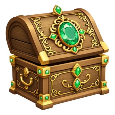 tresure box with motifs with green gem sticker