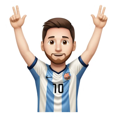 Messi celebrating a goal sticker
