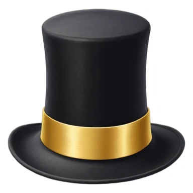 black magic hat with gold ribbon sticker