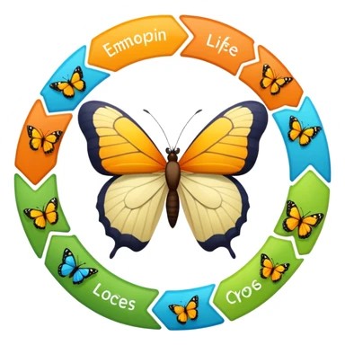 butterfly life cycle sticker