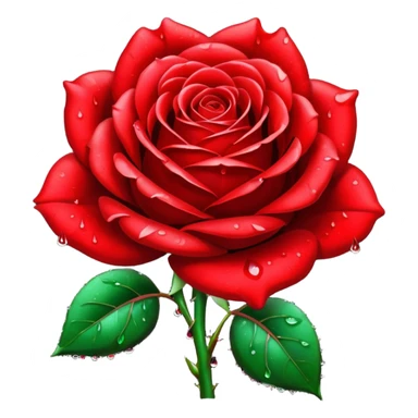 glitter red rose with blood sticker