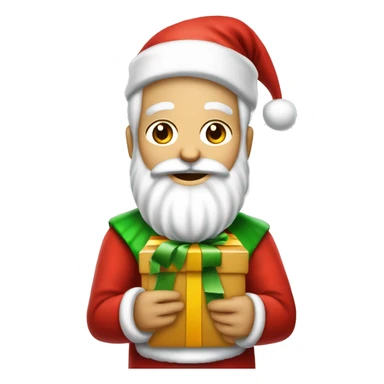 père Noël avec cadeau est costume rouge et barbe blanche sticker