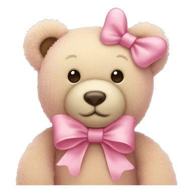 Jellycat bear with a pink bow sticker