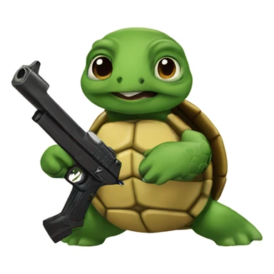 turtle with a gun sticker