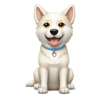 Cream husky with bone sticker
