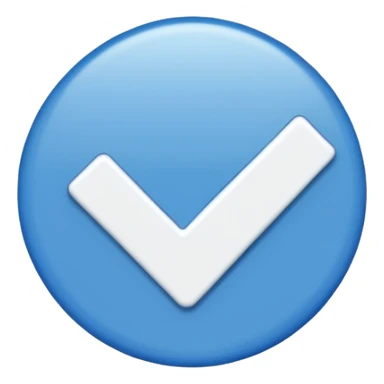 I want a verified emoji with the background all blue and inside there will be a stick "correct" in white". sticker