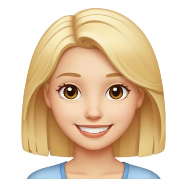 smiling girl with blond hair sticker