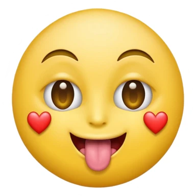 round Emoji with heart-shaped eyes, inside the heart eyes there are are dollar signs, and the emoji is sticking out its tongue. sticker