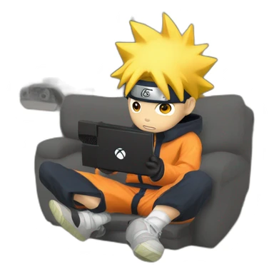 Naruto Uzumaki playing xbox sticker
