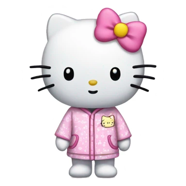 Hello kitty wearing pjs sticker