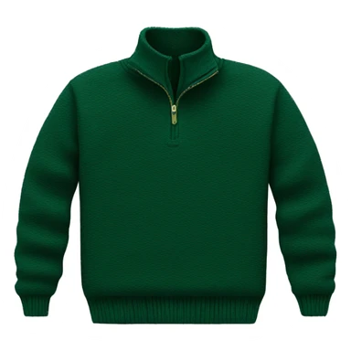 Plain Dark green quarter zip sweater sticker