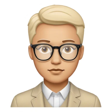 stylish male portrait with glasses sticker