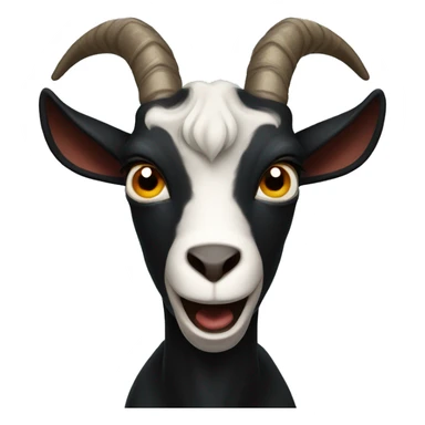 Black goats with big horns and super angry expressions sticker