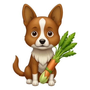 Dog with leek sticker