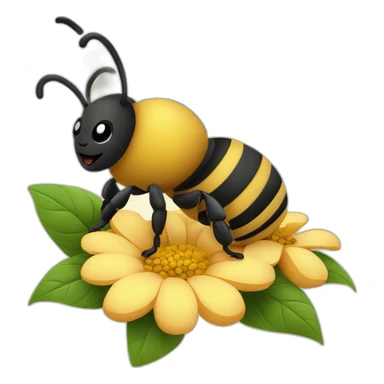 Tattoo style bee on flower sticker