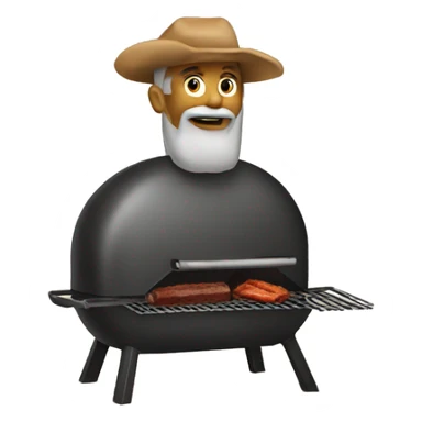 Bbq smoker with brisket sticker