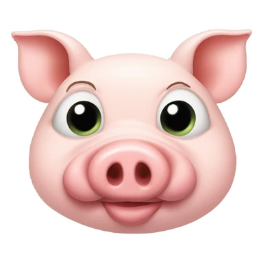 2 pig faces kissing each other sticker