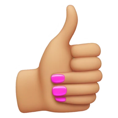Thumbs up with pink nails  sticker