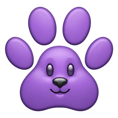 purple paw print sticker