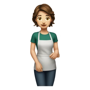 Woman with short brown hair cooking on a stove sticker